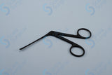 Ormerod Aural Forceps Extra Fine Circular Cup Jaws Black Plated Curved To Left (73mm 2.875inch)
