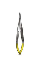 Barraquer Needle Holder Spring Action Handle Tungsten Carbide Jaws Curved Screw Joint with catch 127mm