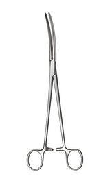 Crafoord Sellors Artery Forceps Longitudinal Serrations Curved on Flat Box Joint (241.3mm) (9.75inch)