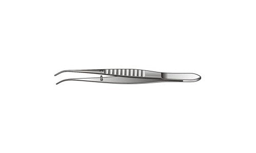 
                  
                    Iris Dissecting and Tissue Forceps Serrated Jaws Curved (101.6mm) (4 inch)
                  
                