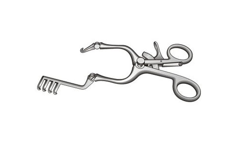 Cone Hemi Laminectomy Self Retaining Retractor Hinged Arms Right Arm Hook (250mm) (10 inch)